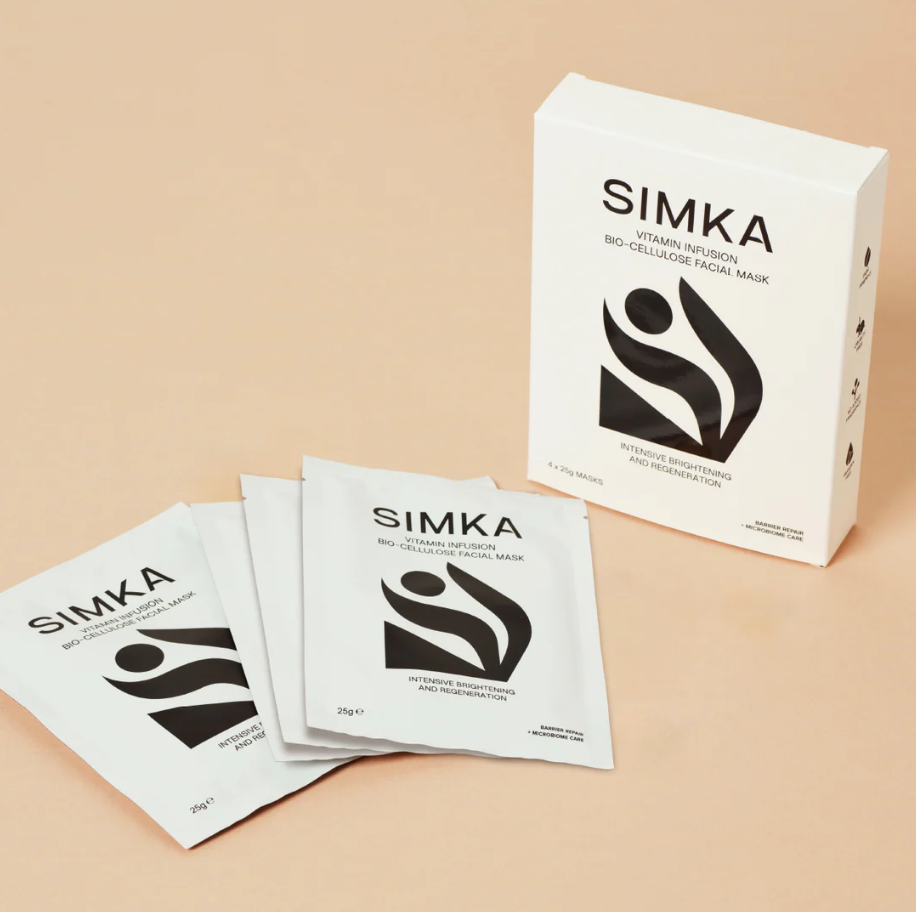 SIMKA Vitamin Infusion Bio-Cellulose Facial Mask (4 Pack)