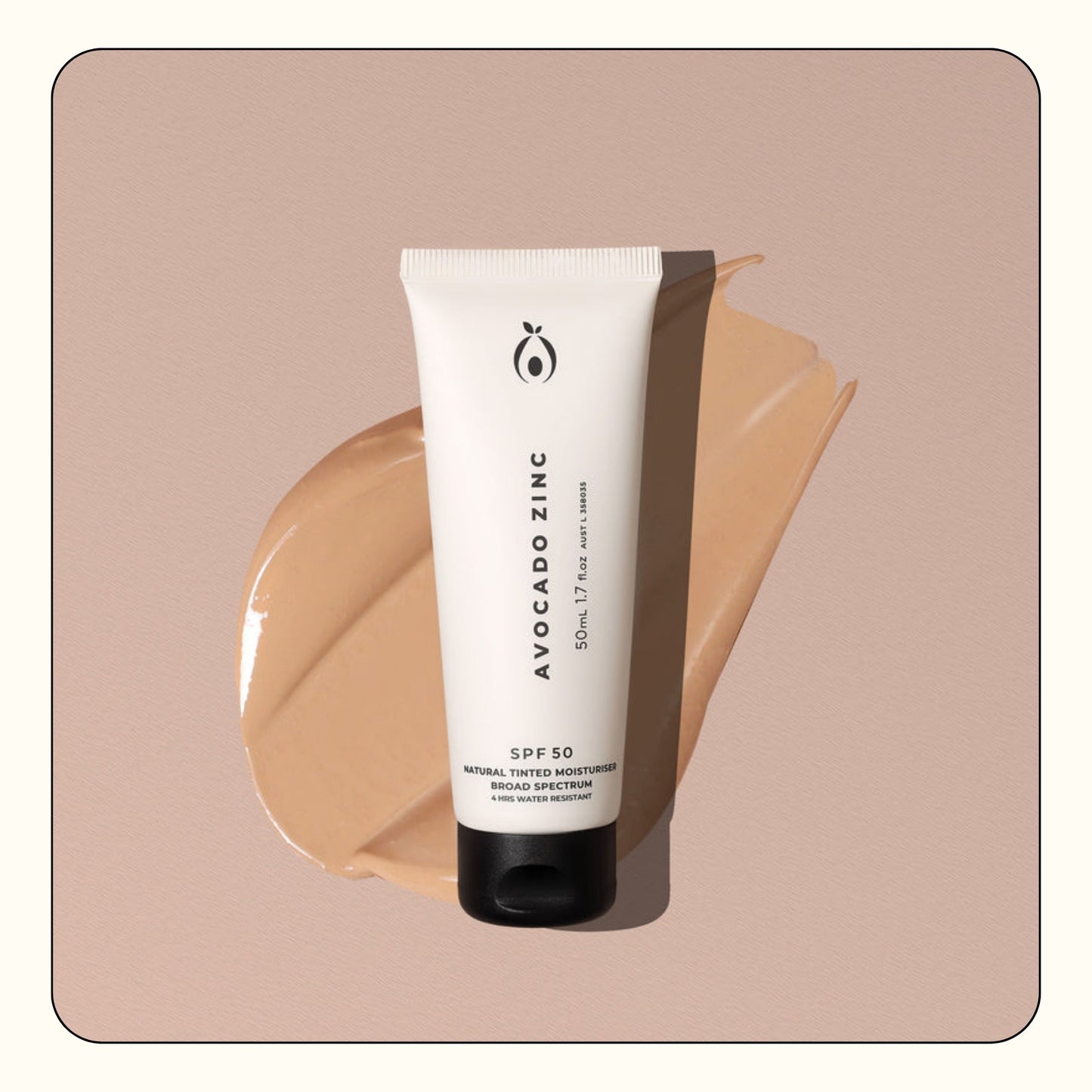 Avocado Zinc SPF 50 Natural Tinted Moisturiser
