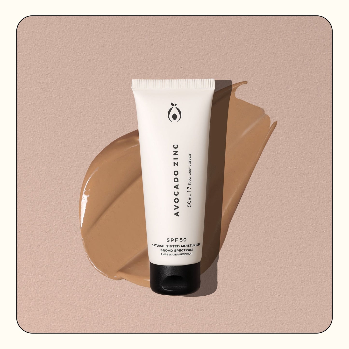 Avocado Zinc SPF 50 Natural Tinted Moisturiser